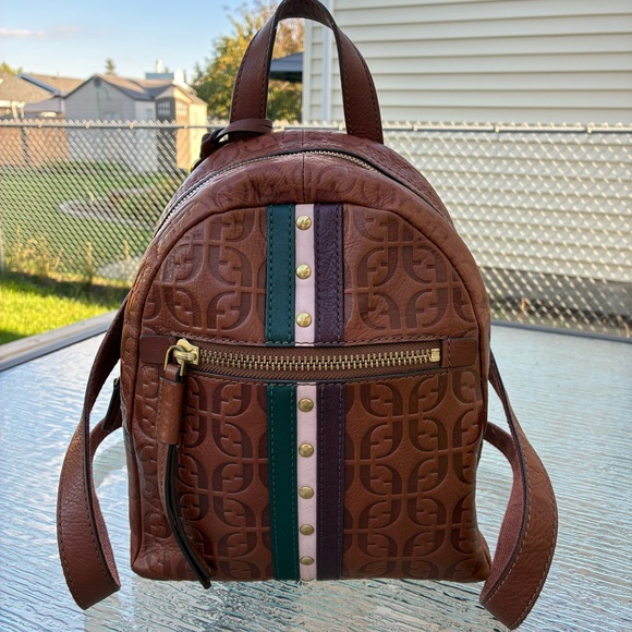 Fossil Handbags - Fossil Megan Brown Leather Backpack